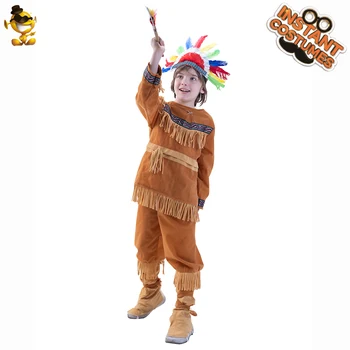 Otrok Indijski Kostum Cosplay Deluxe Indijski Kostume za Boy Vlogo Igra Halloween Party