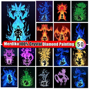 100% Kristalno Diamond Slikarstvo Risank Anime Polno Nosorogovo Vezenje Navzkrižno Šiv Diamond Mozaik Pokemon Umetnosti Dekoracijo Sten
