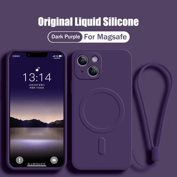Zapestni Trak Silikonski Primeru Telefon Za iPhone 13 14 Pro Max 12 11 X XR XS 7 8 Plus SE Za Magsafe Magnetni Brezžično Polnjenje Pokrov