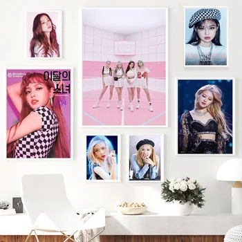 K-Pop Glasbe, Star Dekle Skupine Black Pink Plakat Estetske Platno Slikarstvo Natisne Wall Art Slike za Ljubitelje Darilo Sobi Doma Dekor