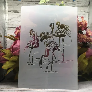 A4 29 cm Flamingo Ribolov DIY Layering Matrice Stensko Slikarstvo Album Kolorit Reliefi Album Dekorativni Predlogo