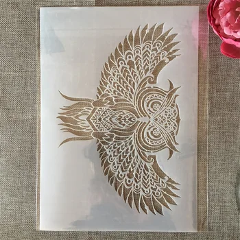 A4 29 cm Mandala, ki Plujejo pod Sova DIY Layering Matrice Slikarstvo Album Kolorit Reliefi Album Dekorativni Predlogo