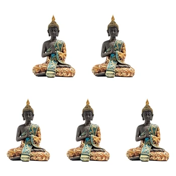 Promocija! 5X Kip Bude na Tajskem, Kiparstvo Smolo Ročno Budizem Hindujski Feng Shui Figur Meditacija Doma Dekor Ornament